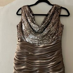 Terani Couture ruched rhinestone dress